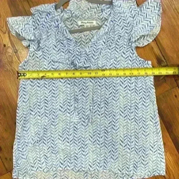 Tommy Bahama silk chevron blouse top shirt size small petite - Picture 6 of 7